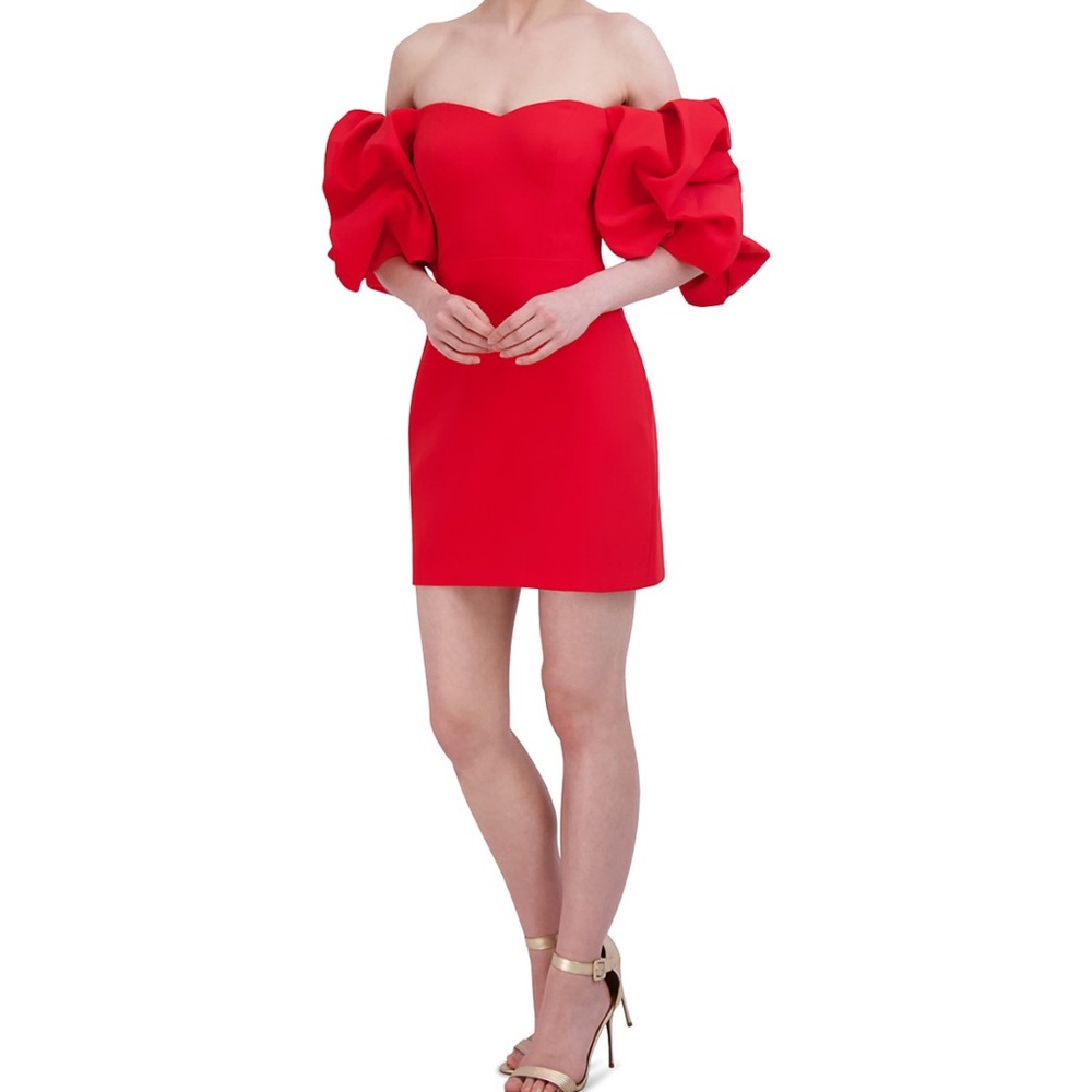 Off-the-Shoulder Puff Sleeve Dress